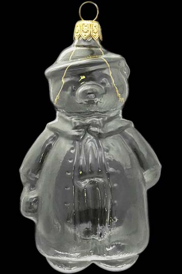 Стеклянная елочная игрушка Заготовка Медвежонок с сумочкой 12,3 см 161525500